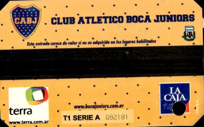 biglietto stadio BOCA JRS VS PALMEIRAS