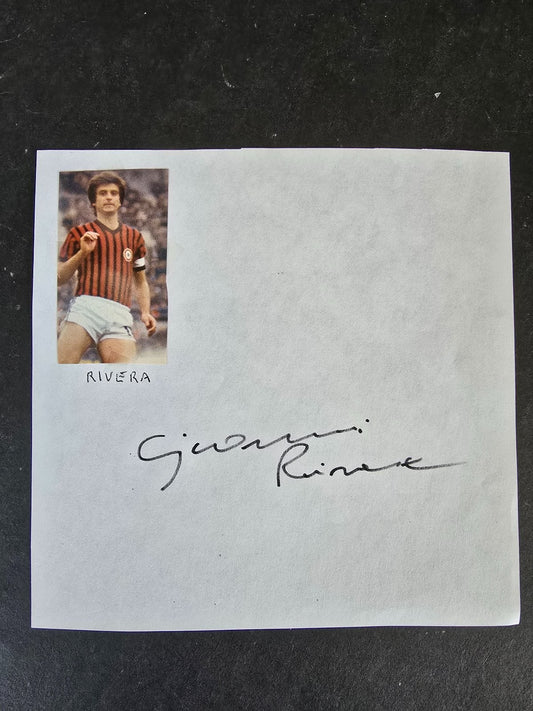 Autografo autograph originale su foglietto  GIANNI RIVERA