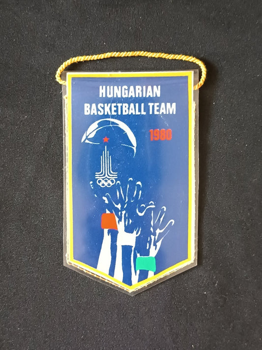 Gagliardetto Pennant Hungarian Basketball Team 1980 Vintage
