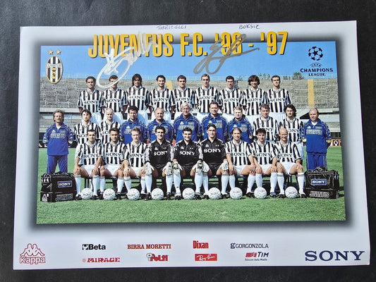 Autografo autograph originale Cartolina Ufficiale Juventus BOKSIC E TORRICELLI