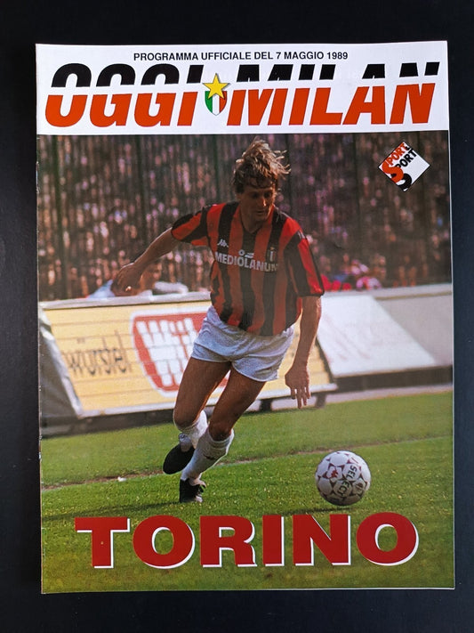 programma ufficiale OGGI MILAN  07 maggio 1989 Torino