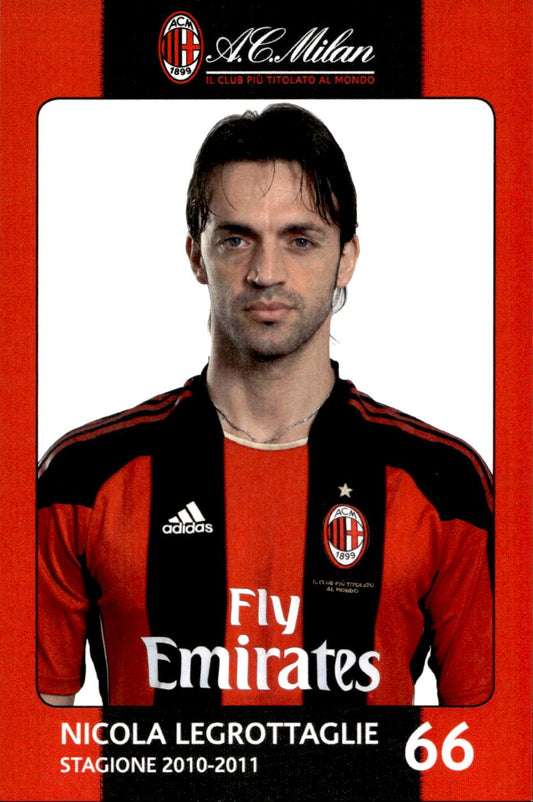 cartolina postcard Calcio  Milan 2010/11 - #66 Legrottaglie