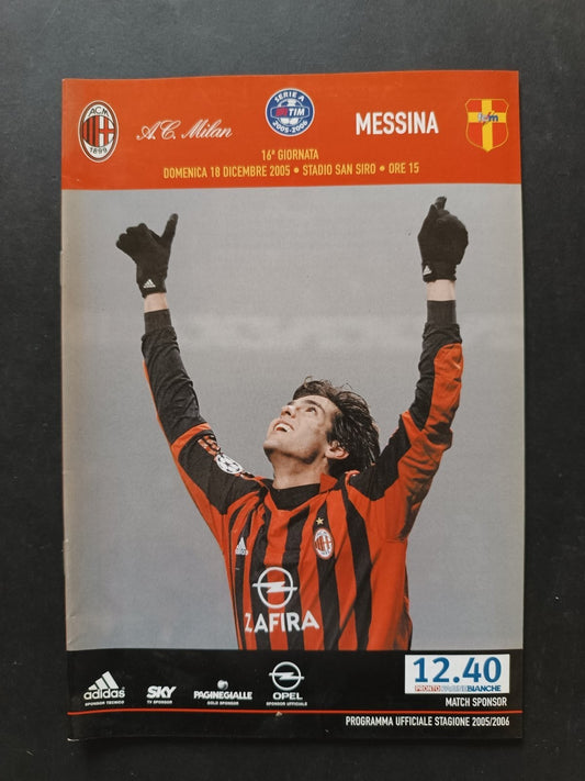 programma Ufficiale MILAN MESSINA 18 dicembre 2005