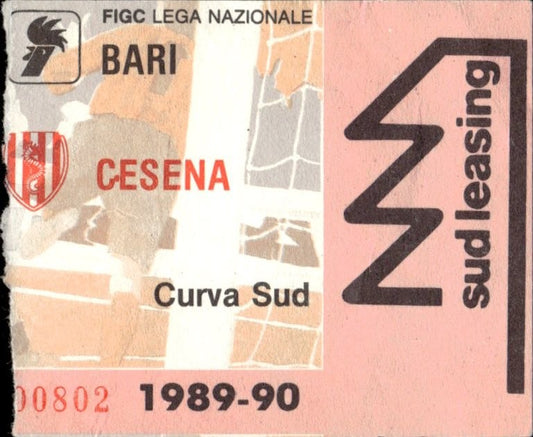biglietto stadio BARI CESENA 1989-90