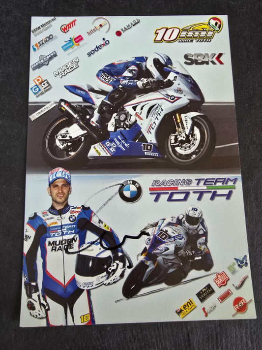 Autografo autograph originale su cartolina motogp   Imre Toth motociclismo