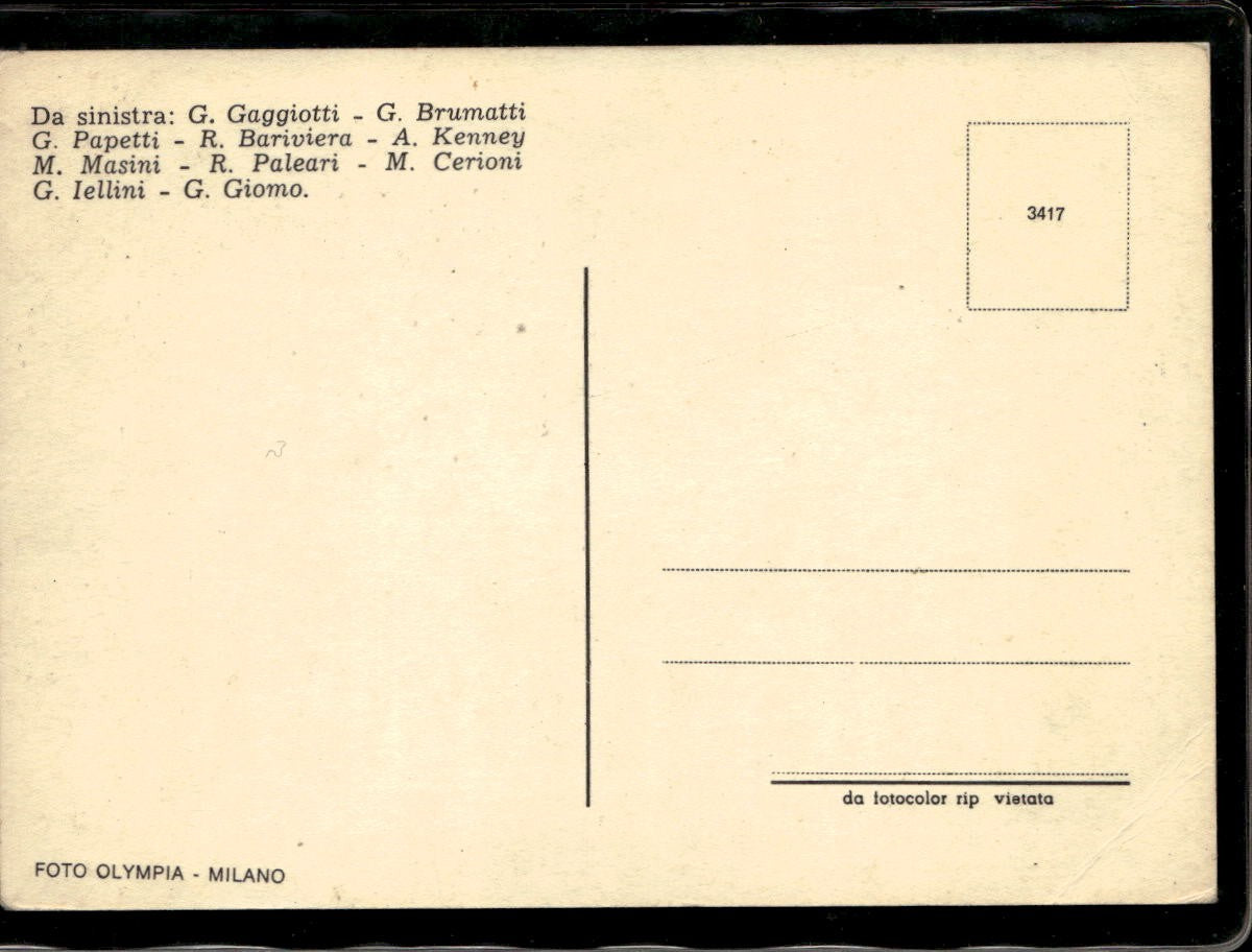 Cartolina Olympia Milano 1970-71 Pallacanestro