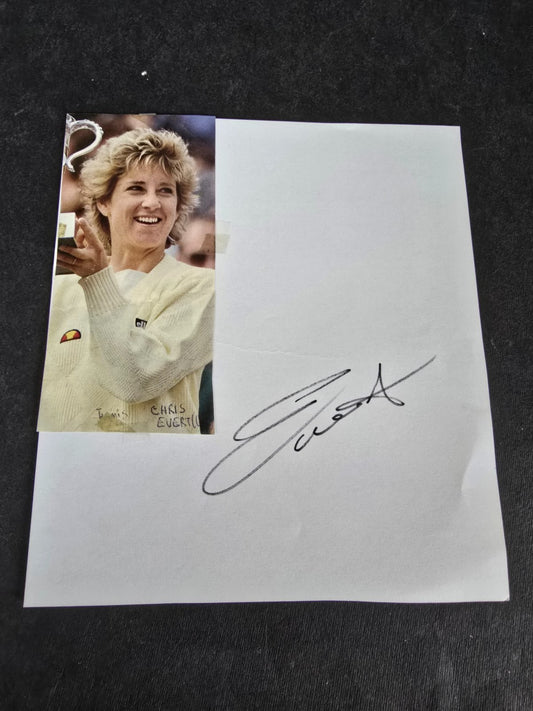 Autografo autograph originale su foglietto Chris Evert tennis