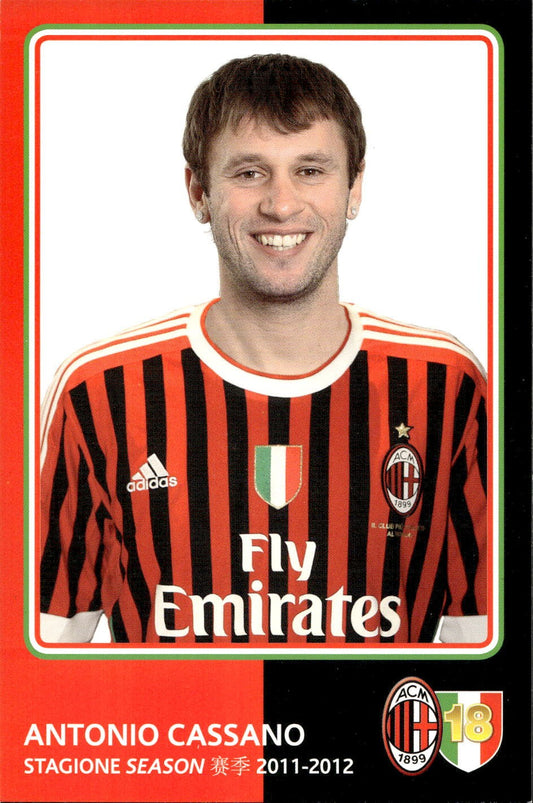 cartolina postcard Calcio Milan 2011-12 - Cassano