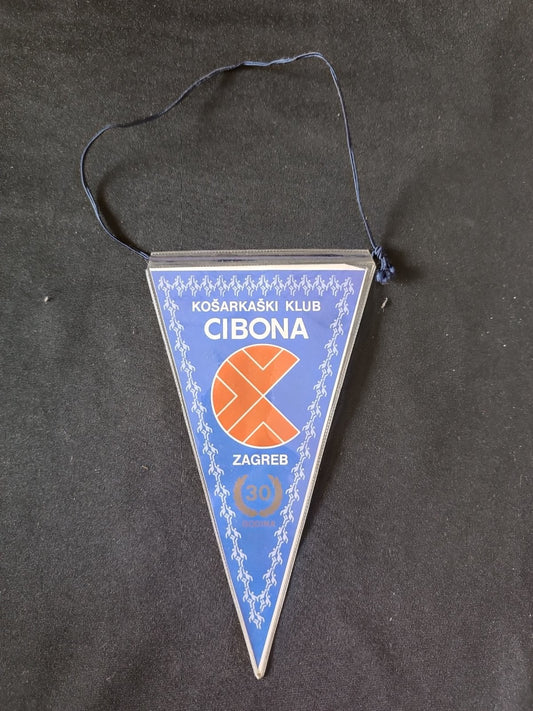 Gagliardetto Pennant KK Cibona Zagreb Jugoslavia Basket Vintage