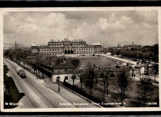 Cartolina Schloss Belvedere Prinz Eugenstrasse Wien autografi Milan 1933