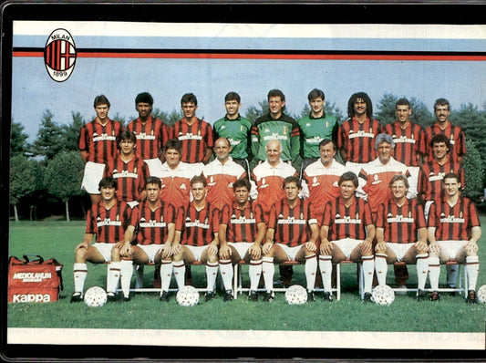 cartolina postcard calcio Squadra Milan 1989