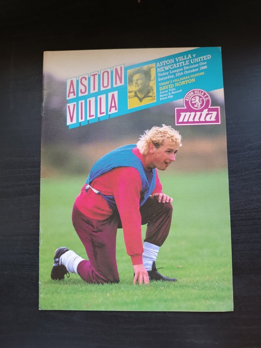 programma calcio Aston Villa V Newcastle United 25th 1986