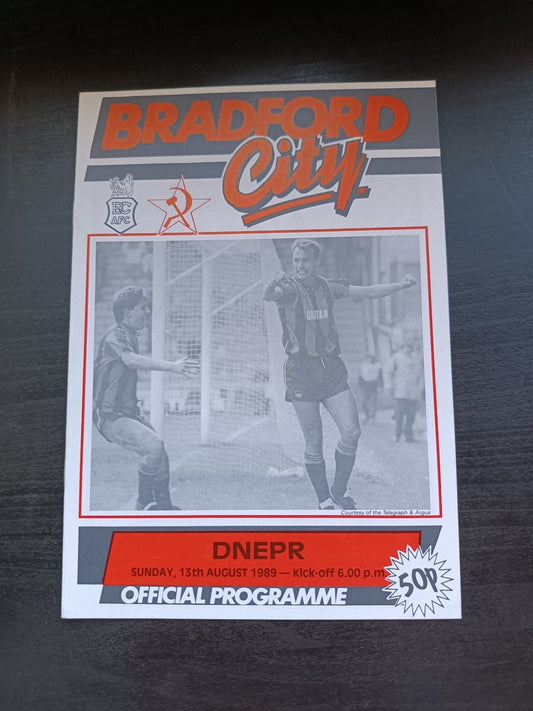 programma calcio Bradford City V Dnepr 13th 1989