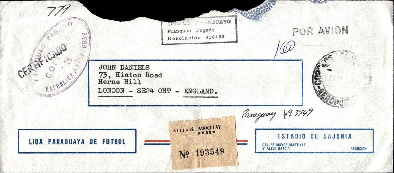 busta primo giorno Paraguay