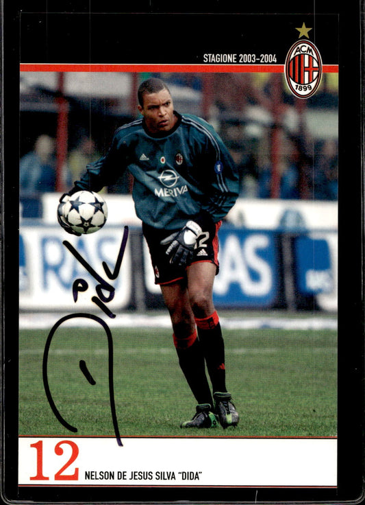 cartolina postcard Calcio Milan con Autografo 2003/04  - Diada