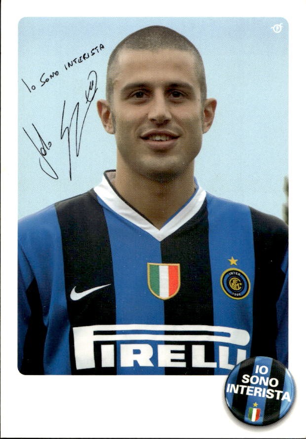 Cartolina calciatore Inter Fabio Grosso con autografo stampato
