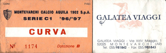 biglietto stadio MONTEVARCHI CALCIO AQUILA 1902 '96/'97