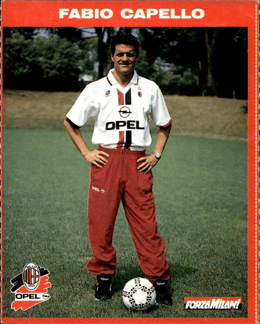 cartolina calciatori Capello con Opel Vectra