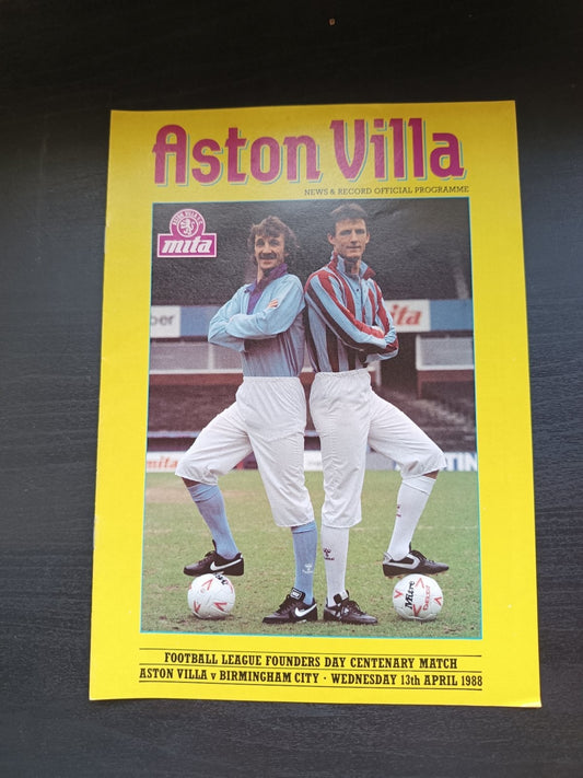 programma calcio Aston Villa v Birmingham City 13rd 1988