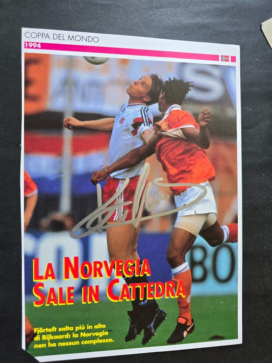 Autografo autograph originale su ritaglio Jan �ge Fj�rtoft