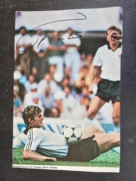 Autografo autograph originale su ritaglio Germania Platini