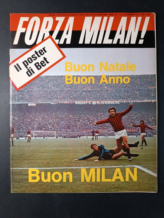 rivista FORZA MILAN - Milan Clubs - anno 1976 n 12 (no poster)