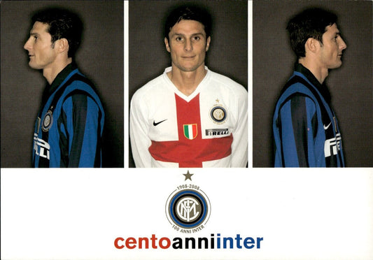 cartolina calciatori 100 anni Inter Zanetti