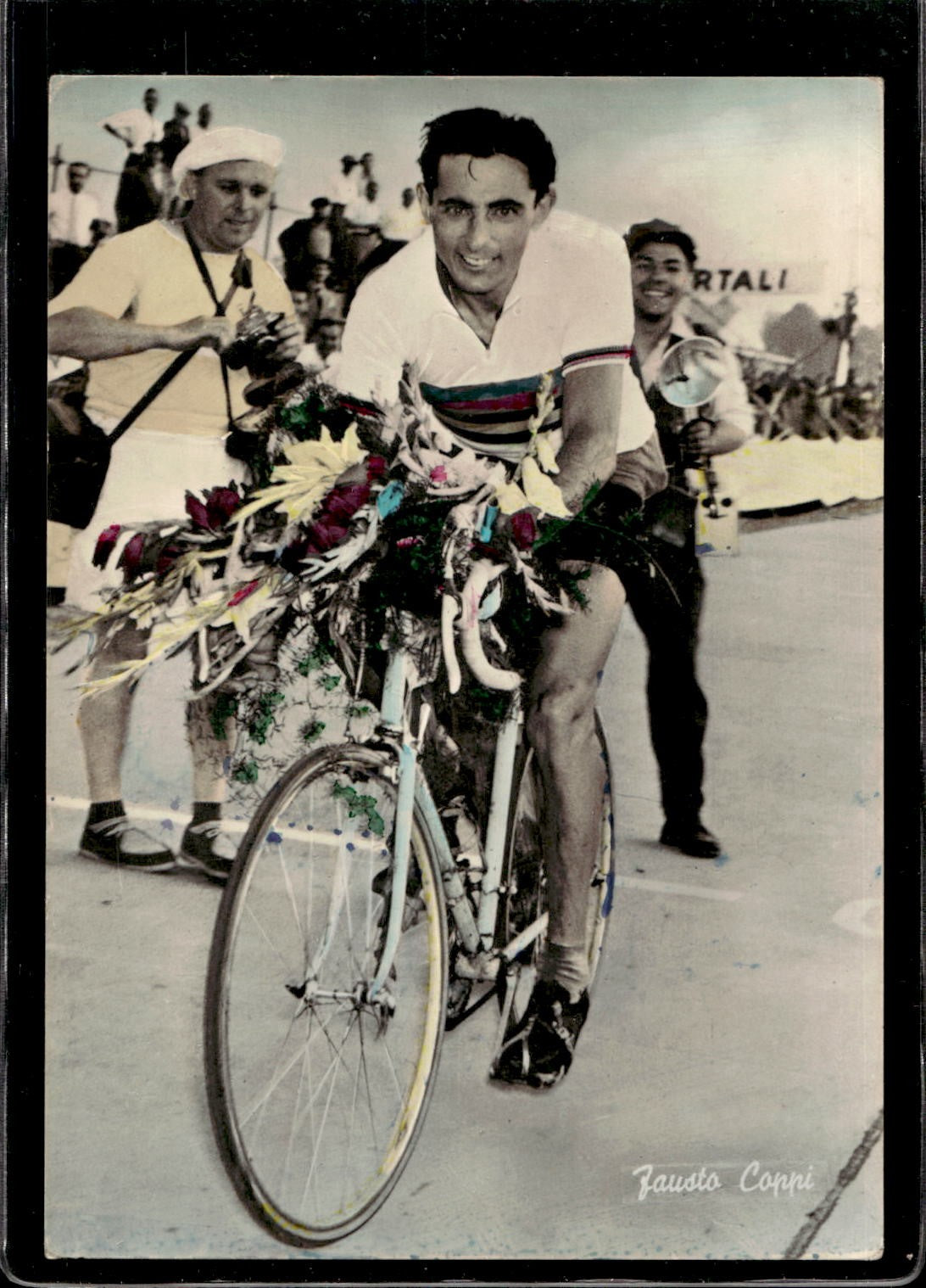 cartolina postcard ciclismo Fausto Coppi 1954