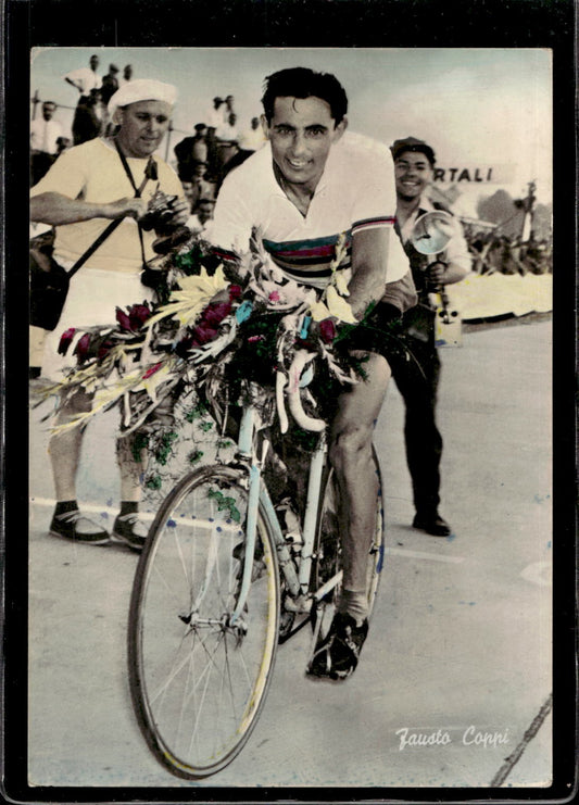 cartolina postcard ciclismo Fausto Coppi 1954