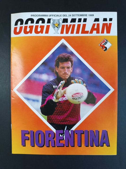 programma ufficiale OGGI MILAN  24 settembre 1989 Fiorentina Galli