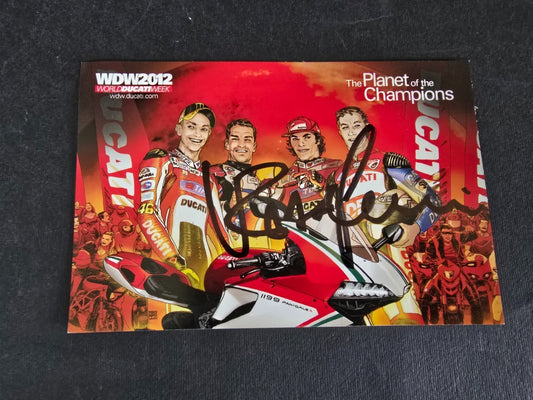 autografo autograph originale Valentino Rossi su cartolina 2012