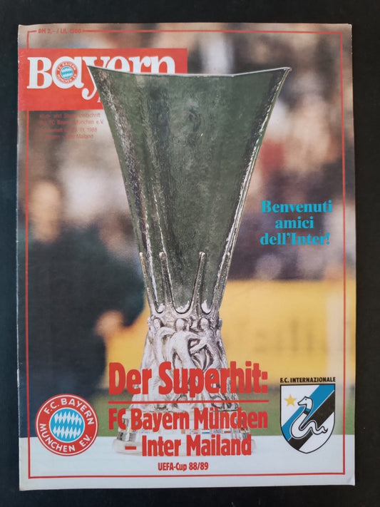 Programma Uefa Cup Bayern Munchen Inter 1988