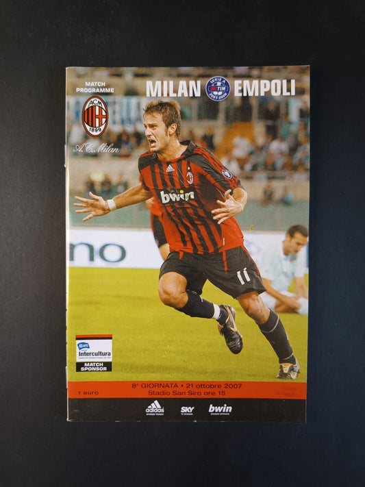 Programma originale  22/09/2007 Milan Parma campionato serie A