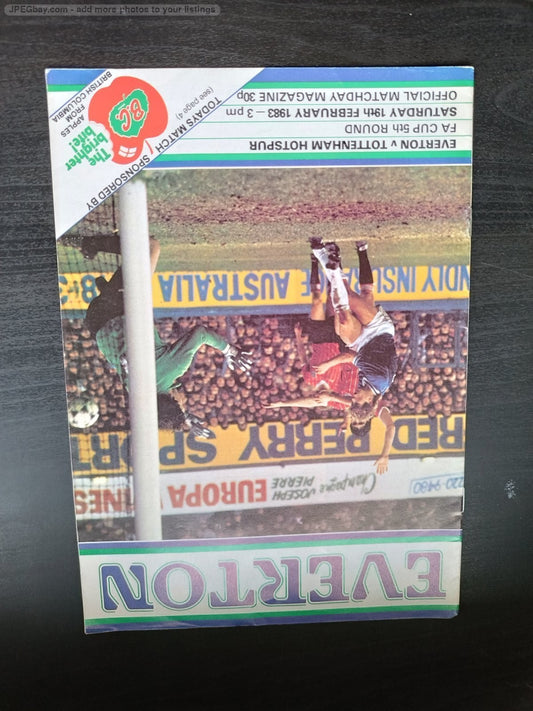 programma calcio Everton V Tottenham Hotspur 19th 1983