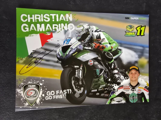 Autografo autograph originale su foto Christian Gamarino motociclismo