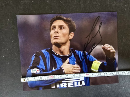 Autografo autograph originale su foto Javier ZANETTI PUPI  Inter