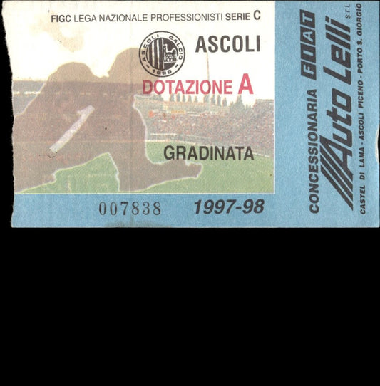 biglietto stadio ASCOLI 1997/98