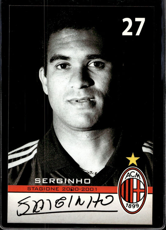 cartolina postcard Calcio Milan con Autografo 2000/2001.  - Serginho