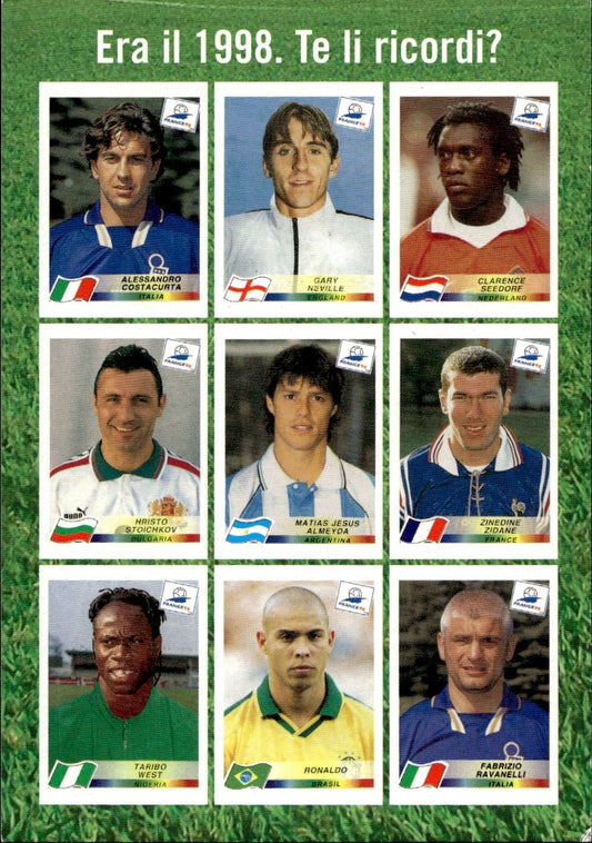 cartolina calciatori 1998 Francia Ronaldo