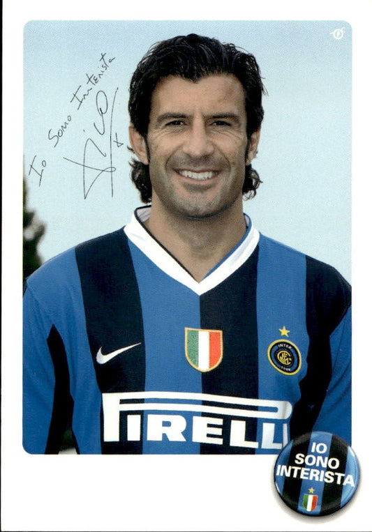 Cartolina calciatore Inter Lu�s Filipe Madeira Caeiro Figo autografo stampato