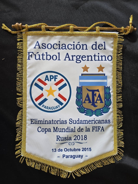 Gagliardetto pennant banderin Paraguay Vs Argentina x Copa Mundial 2018 FUTBOL S