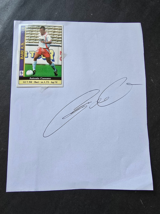 Autografo autograph originale su foglietto  Antonio Cassano