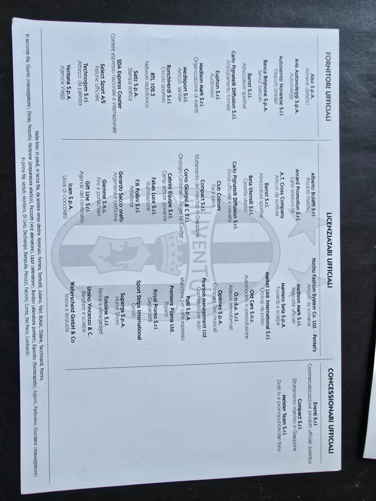 Autografo autograph originale Cartolina Ufficiale Juventus DEL PIERO E CONTE