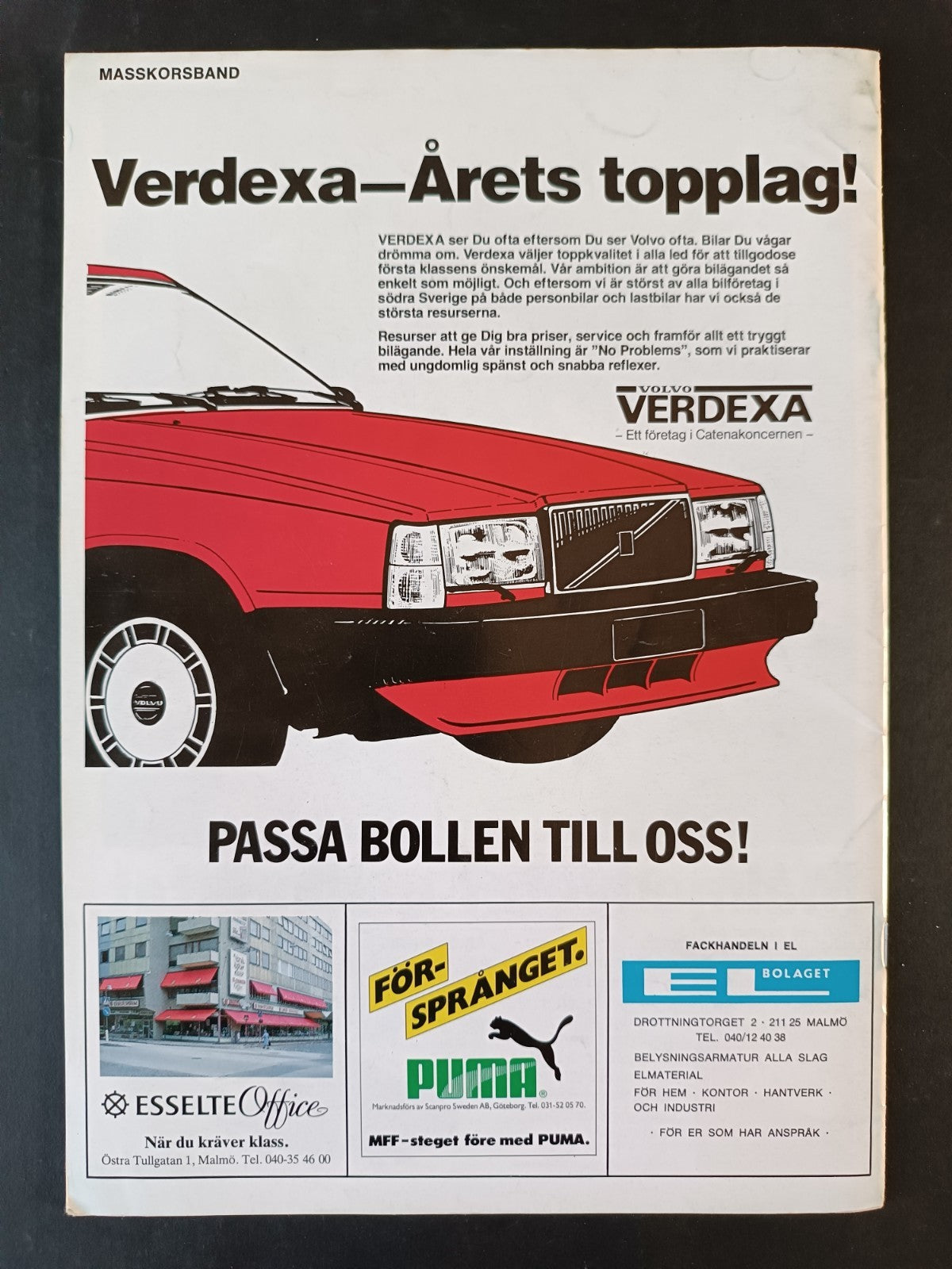Programma Bladet Malmo Inter 1988