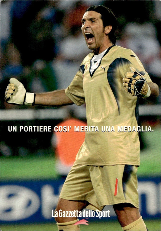 cartolina calciatori Buffon gazzetta dello sport