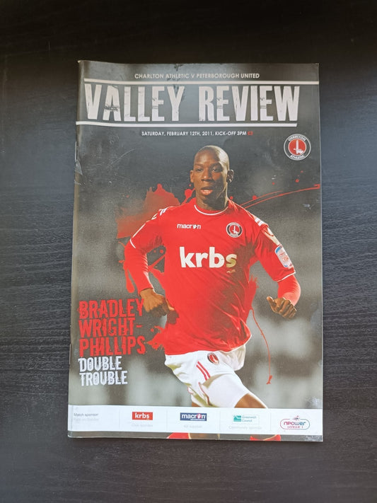 programma calcio Charlton Athetlic V Peterborough United 12th 2011