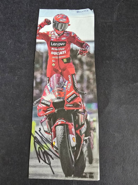 Autografo autograph originale su ritaglio di giornale Pecco francesco BAGNAIA