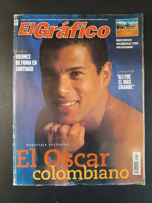 Rivista EL GRAFICO numero 4201 anno 2000 Guillermo Vilas/Leonard (con poster)