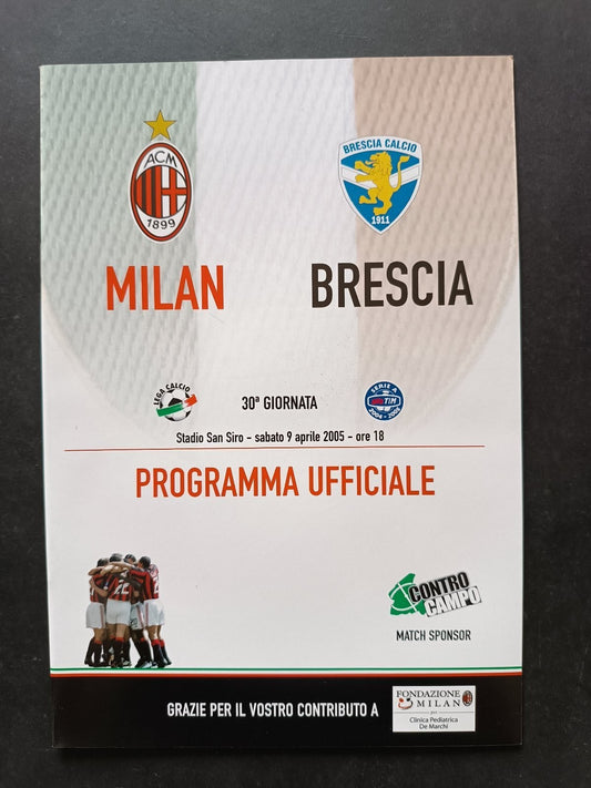 programma Ufficiale MILAN BRESCIA 9 aprile 2005