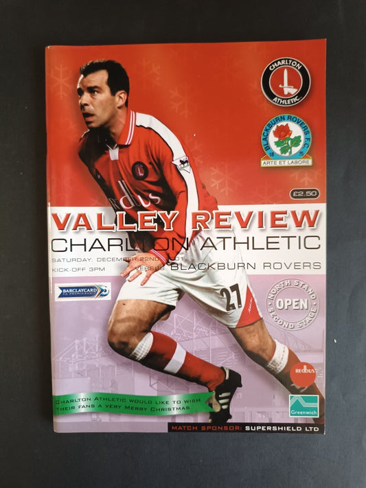 programma calcio Charlton Athletic vs Blackburn Rovers 01